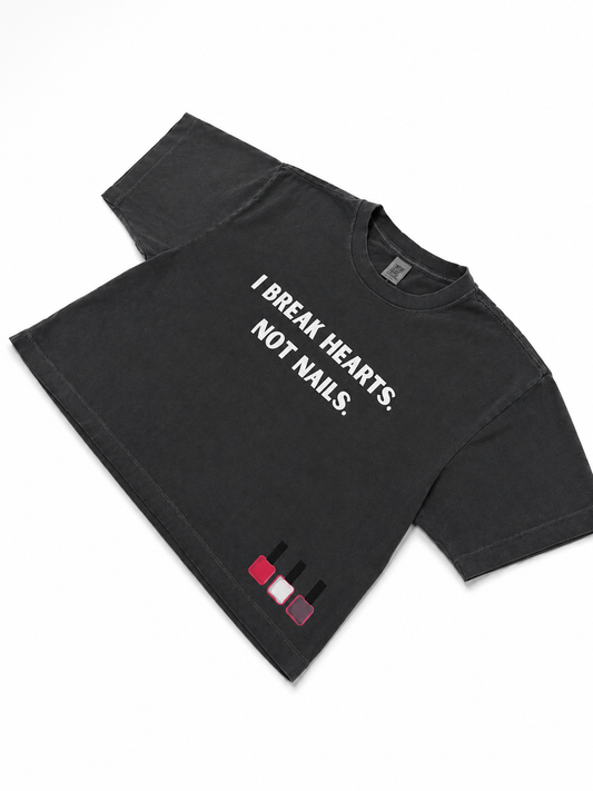 Breaking Hearts Crop Top (Faded Black)