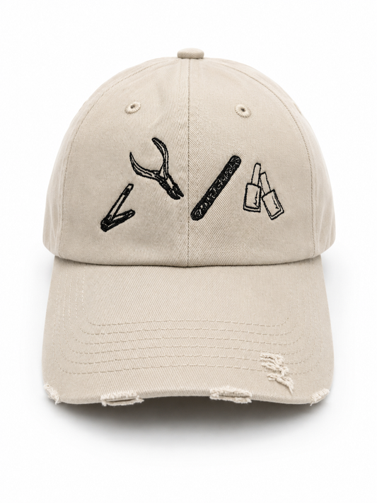 Distressed Nail Accessories Cap (Tan)